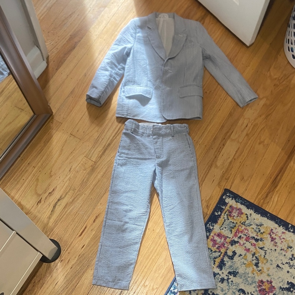 EGG by Susan Lazar seersucker suit Light Blue Blazer and Pants Set
